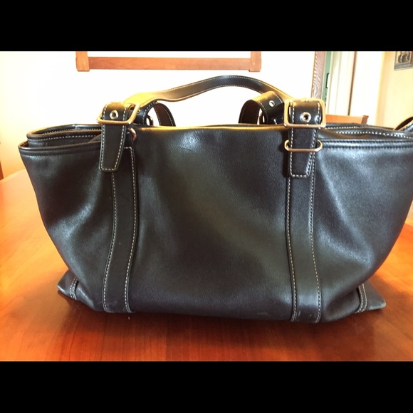 Coach black leather purse/ diaper bag. - Picture 2 of 6